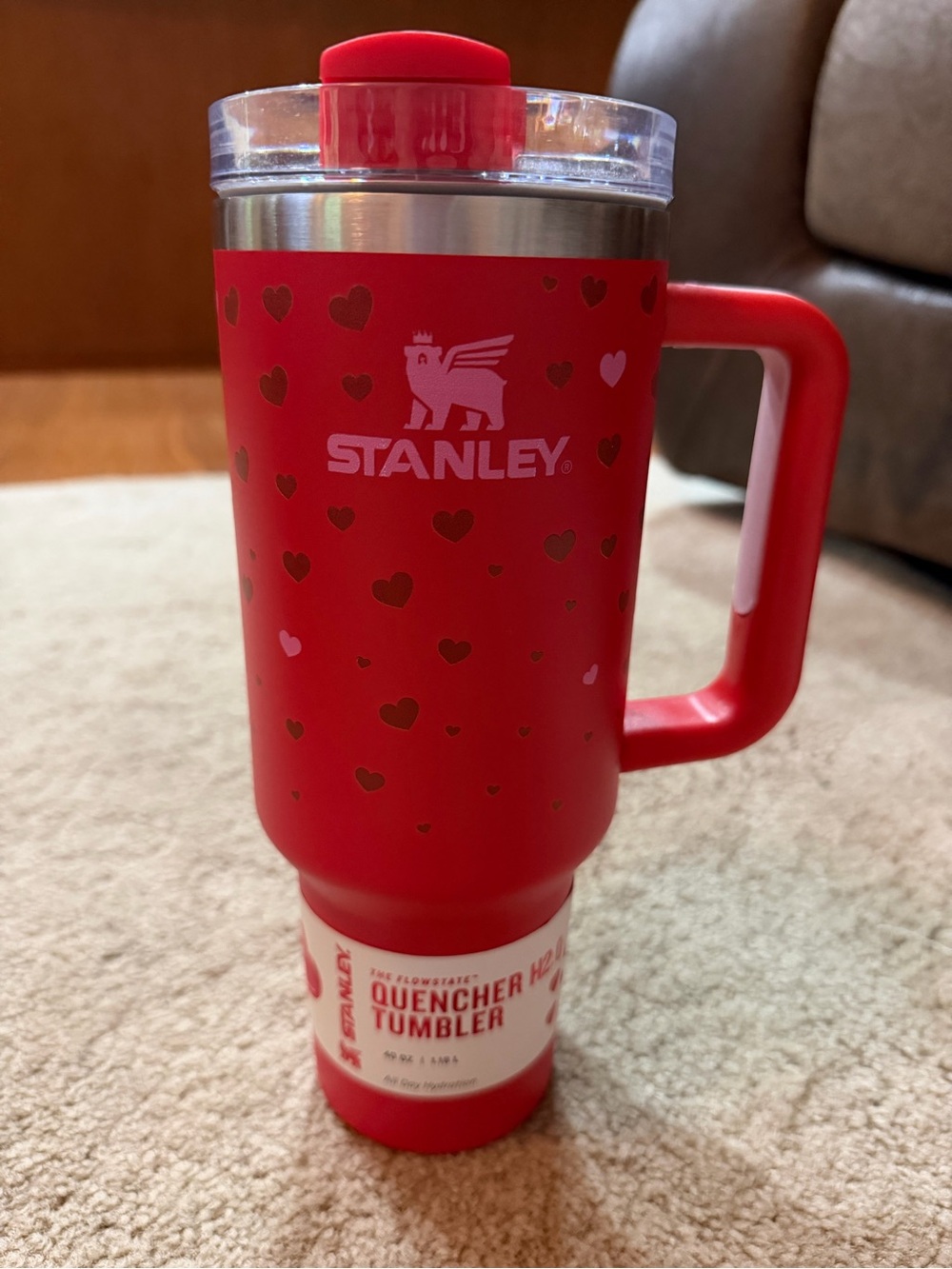 Stanley Tumbler H2.O Flowstate Valentines Day 2025 Red Ruby Hearts